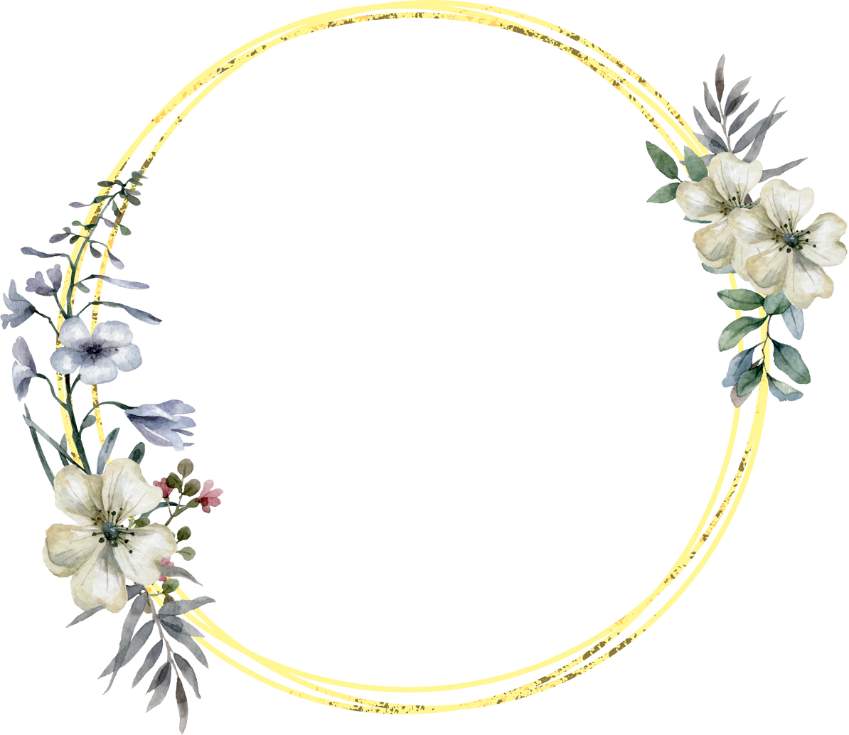 Circle Flowers Frame Illustration